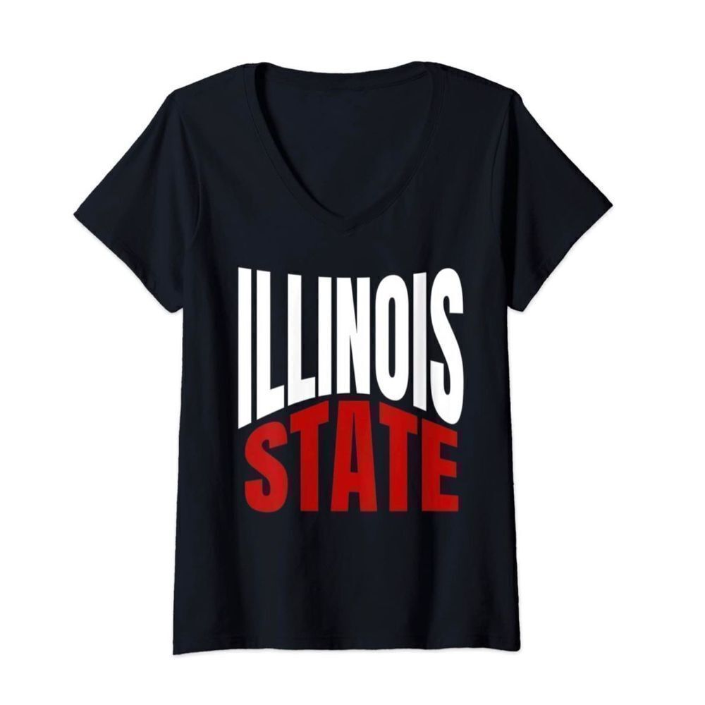 Womens State Of Illinois IL V-Neck T-Shirt